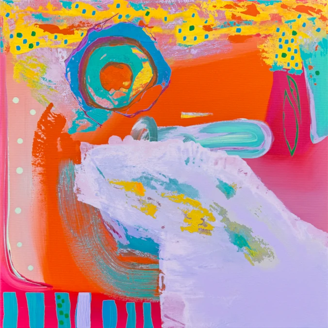 Na smoku będzie bliżej… - 2025, akryl, 60×60 cm